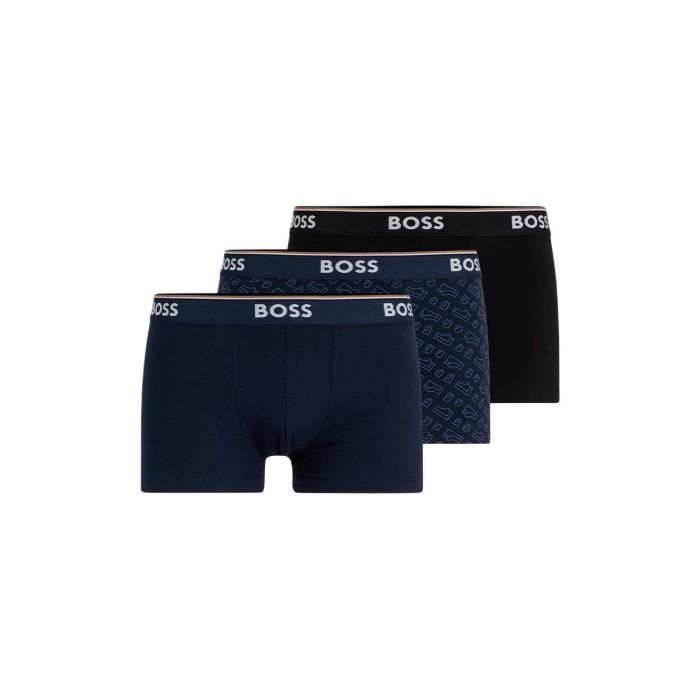 Boxer Boss Homme pack x3 Bleu Synthetique Bleu Cdiscount Pret a Porter