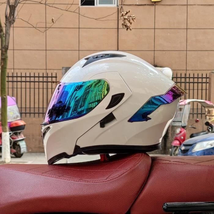 Casque De Moto Modulaire Ouvrable Intégré Intégral Rabattable À Double