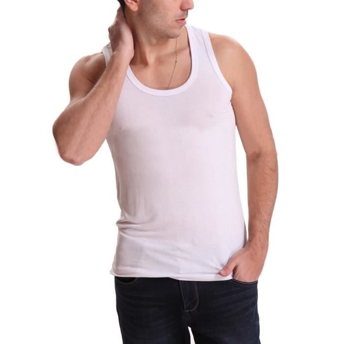 Bonjour® Débardeur classique sans manches pour homme 100 /% coton Blanc Disponible en lots de 3 et 6 Tailles S L XXL XL M