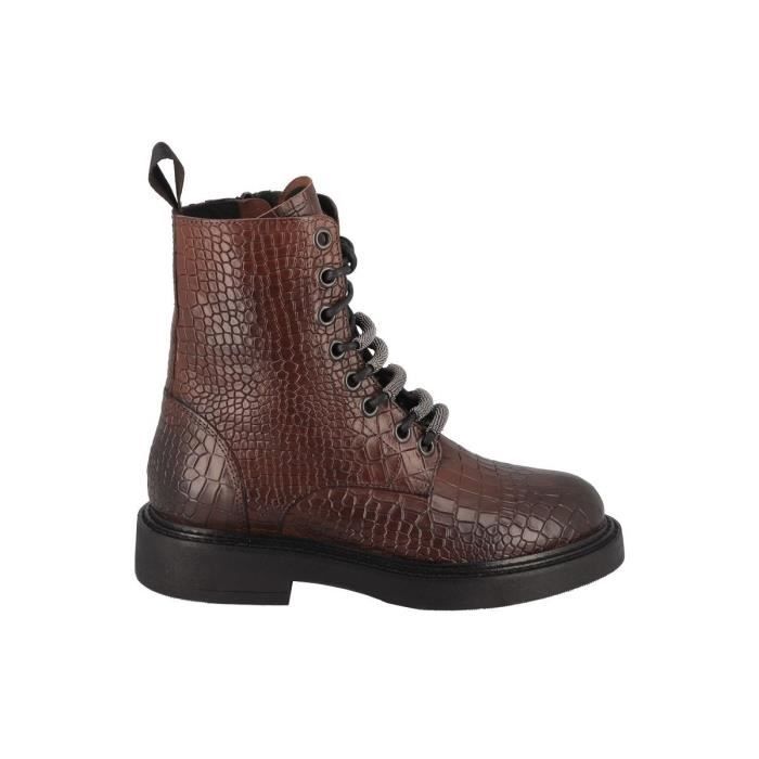Bottines effet hotsell croco marron