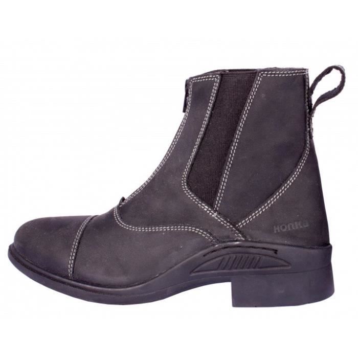 horka chaussure d'écurie/équitation jodhpur-robin cuir noir