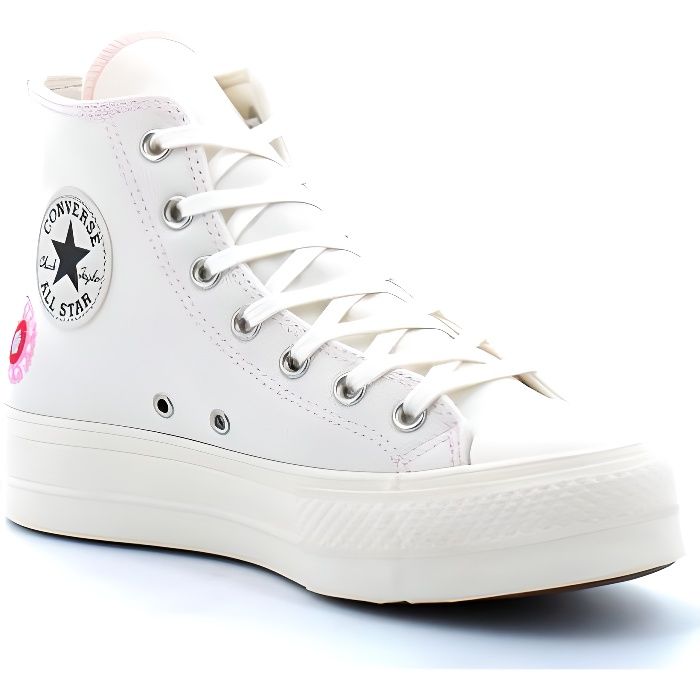 Chuck taylor all star lift Blanc Egret black Cdiscount Chaussures