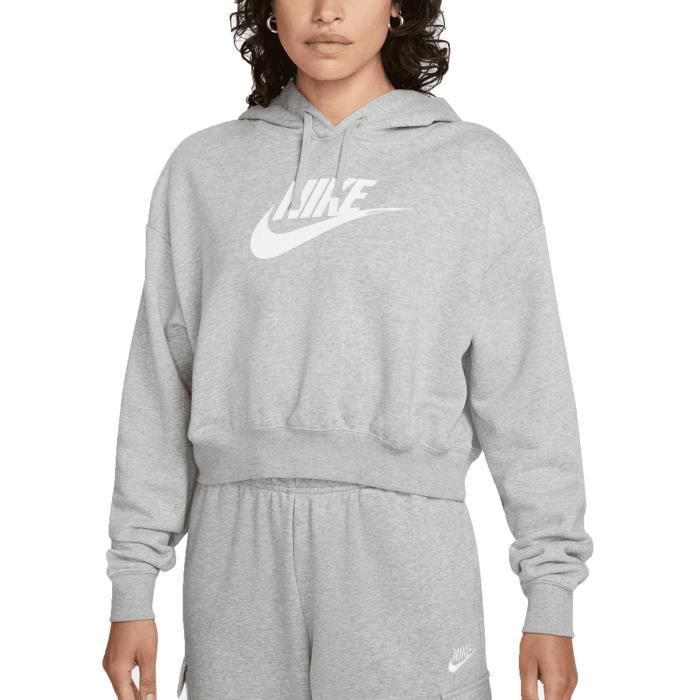 Sweat a Capuche Femme Nike Oversized Crop Club Fleece Jaune DQ5850 063 Manches Longues Col Capuche Jaune Cdiscount Pret a Porter
