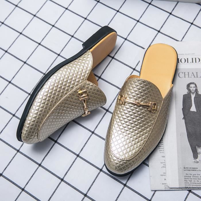 Mocassins Homme Velours SAINTS BASE – Confort Plat Sans Lacet, Imprimé Abeille Élégant, Idéal Conduite & Quotidien