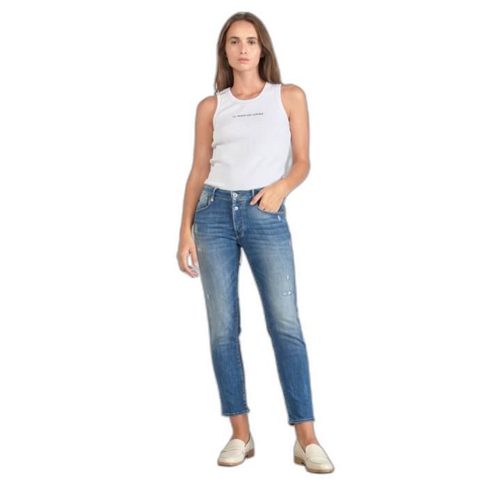 Jeans taille haute femme Le Temps des cerises Pulp C Kirr - blue - 33