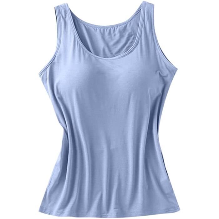 Debardeur Femme avec Soutien Gorge Integre Bretelles Rembourrees pour Yoga Blanc Blet Fitness Respirant Blet Cdiscount Sport
