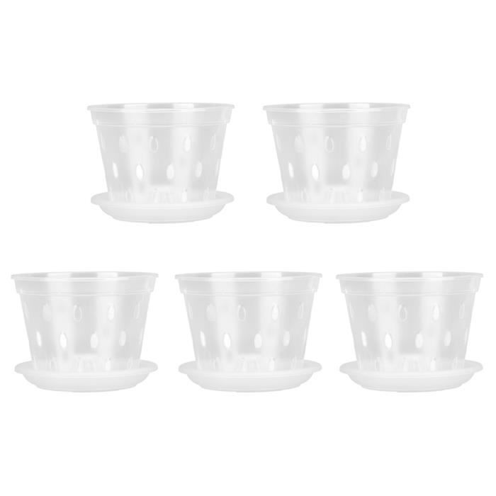 Lot De 10 Pots Plastique Transparent 10cm Avec Couvercle Pour Orchidees, Plantes Grasses Et Semis