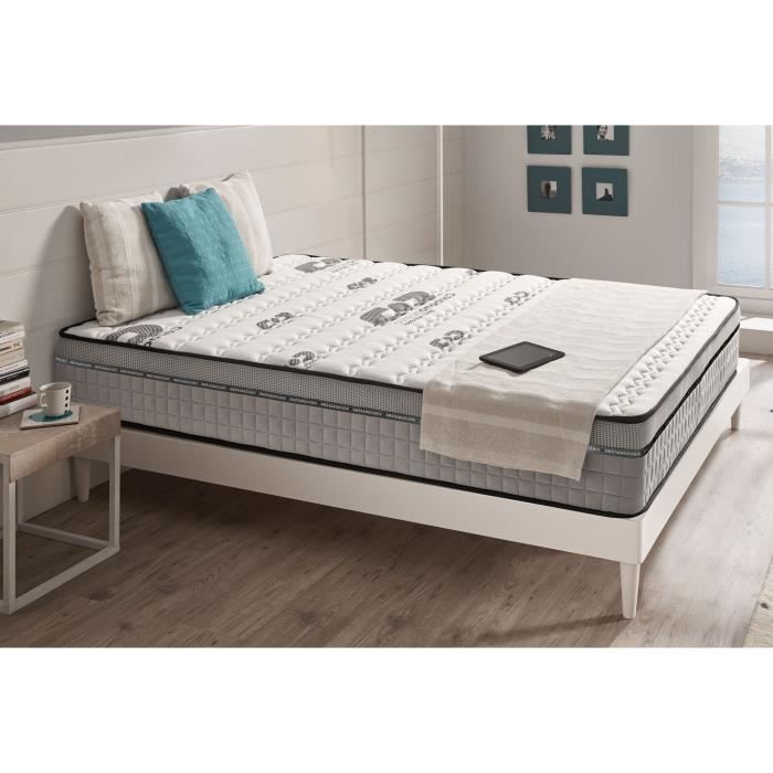 Matelas MAXI CARBONE 140x190 cm mousse à mémoire de forme Bio Memory®+ système HQ Aero Latex®+ effet régénérateur + technologie Acti