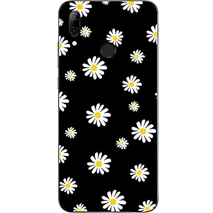 Coque Huawei P SMART 2019 Gel TPU Souple Anti Choc Fleurs