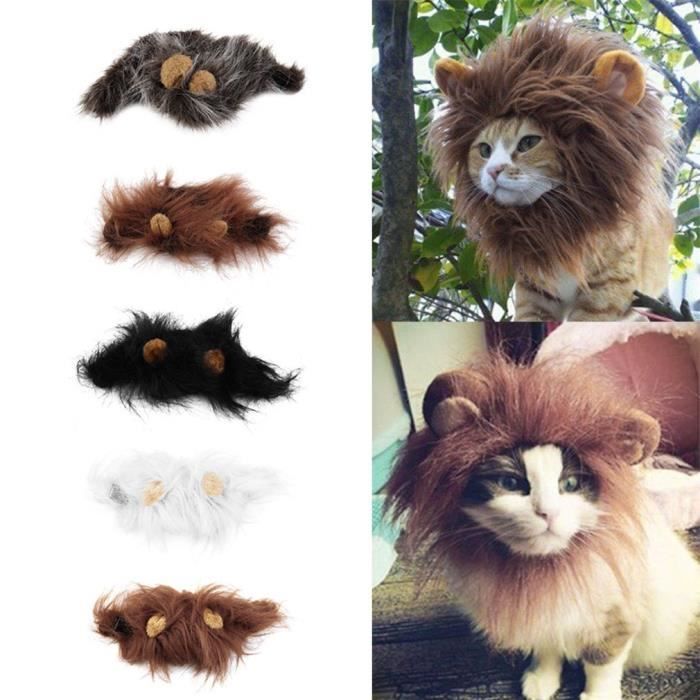 Lion Cheveux Coiffure Pour Petits Chiens Et Chats Lion Mane Wig Puppy Cosplay Costume Pour Halloween Noel Easter Festival Party Cdiscount