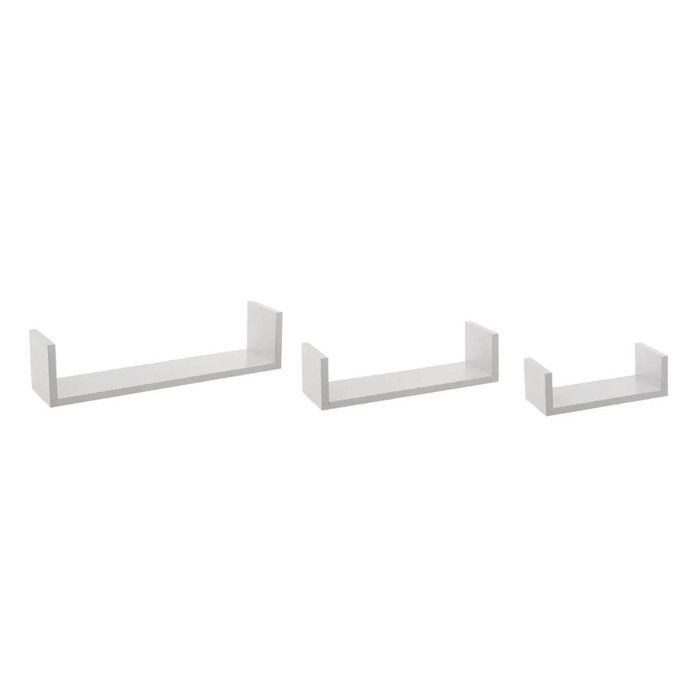 Lot de 3 Étagères Murales Bord 42cm Blanc Lot de 3 Étagères Murales Bord 42cm Blanc