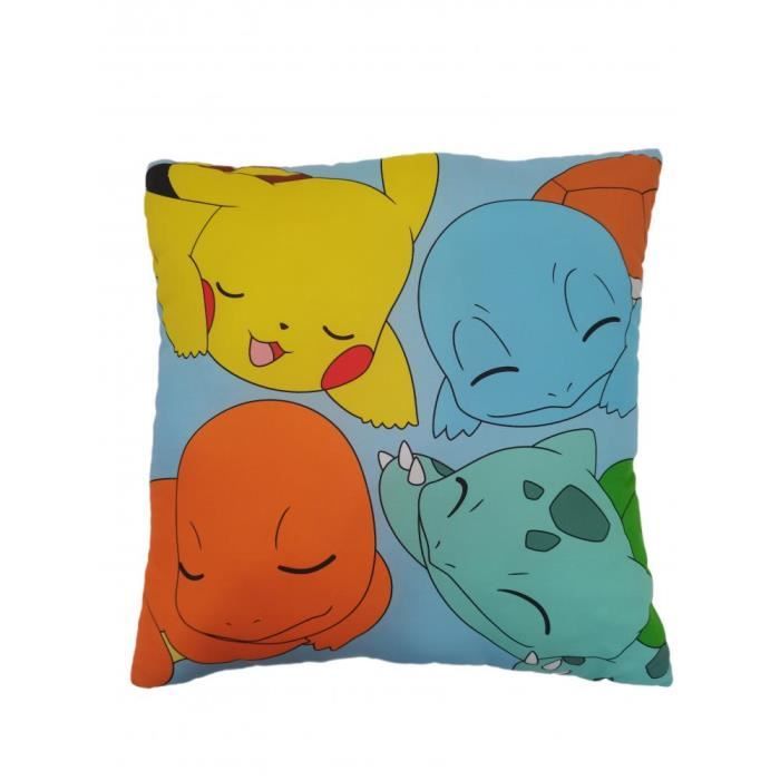 Coussin Décoratif Pokemon Team Rouge - 40x40 Cm - 100% Polyester - Officiel Licencié - Enfant