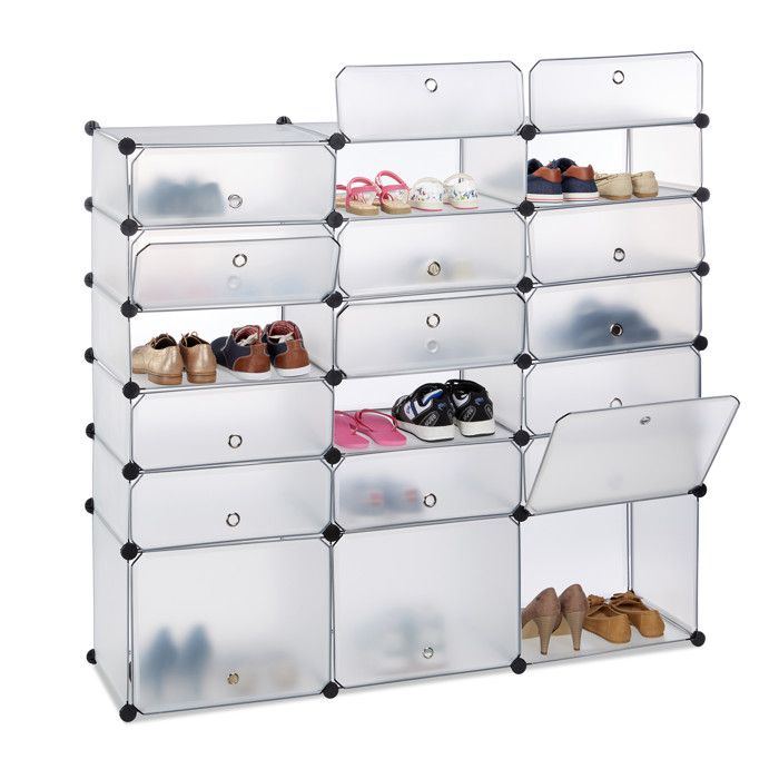 Relaxdays 10021979_50 Meuble Chaussures Fermé Rangement 12 Casiers