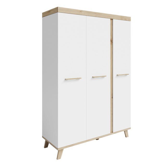 ROBA Armoire Bébé 3 Portes Battantes Smile - avec 1 Penderie et 6 ...