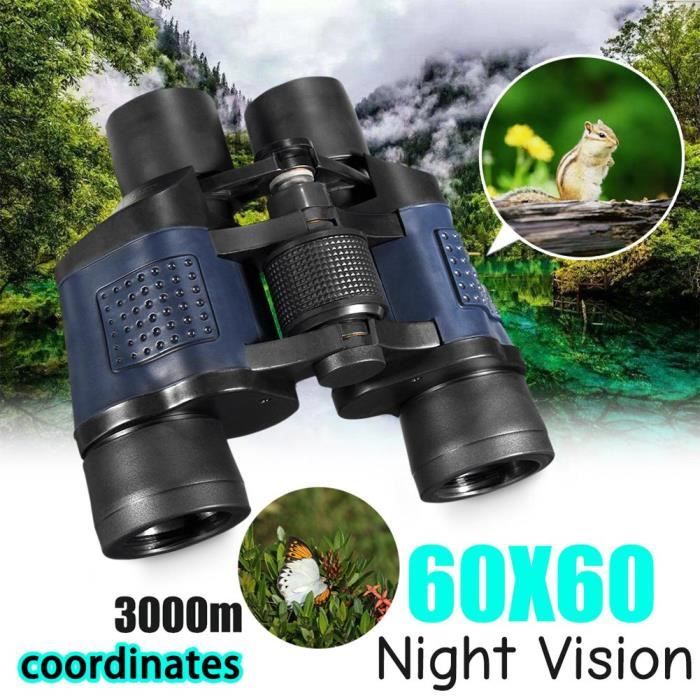 Jumelles 60X60 HQILRRA - Haute Puissance BAK4 Pour Observation Oiseaux, Chasse | Vision Nocturne