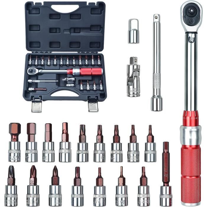 Kit Clés Dynamométriques Pour Vélo EL-10 Et EL-20 : Plage 3-20 Nm, Embouts Inclus, Entretien Précis