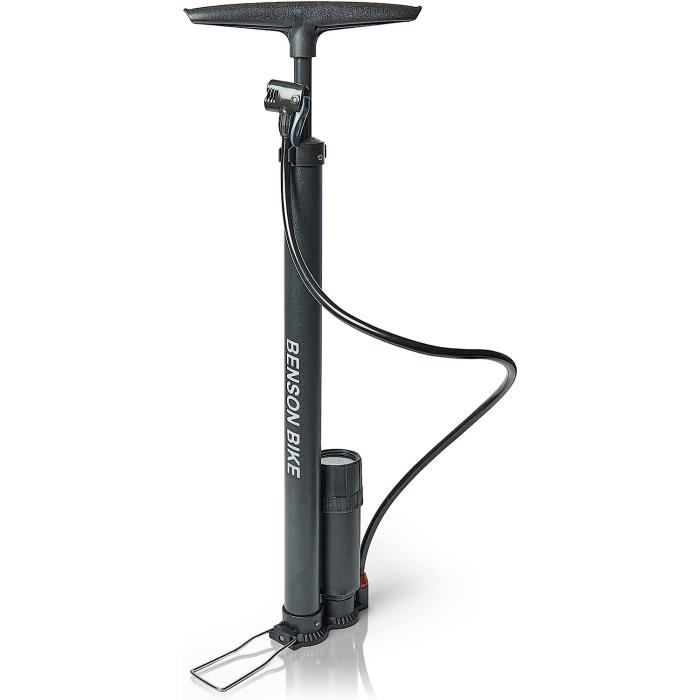 Pompe à Air Manuelle Pour Vélo Avec Manomètre - Gonflage Précis Pneus VTT, Route, Ville (argent)