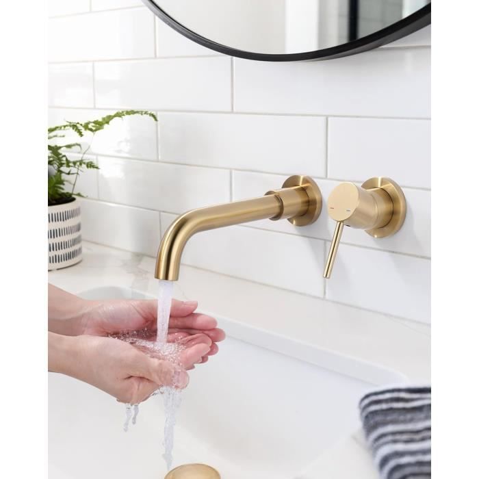 Robinet Cascade Noir Élégant Pour Lavabo - Mitigeur Haut Rotatif 360° - Design Moderne Pour Salle De Bain