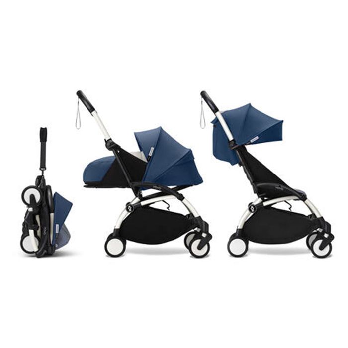 STOKKE Poussette YOYO 3 Pack 0 et 6 Air France Cadre Blanc