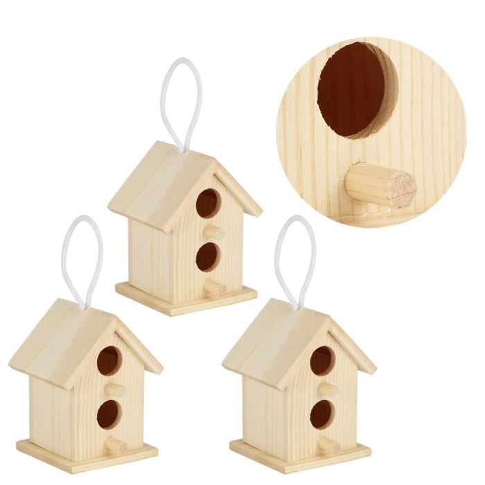 Comparer les prix de Nichoir Maison d'oiseau en bois - SURENHAP - 3 pièces - Ornement innovant pour l'extérieur