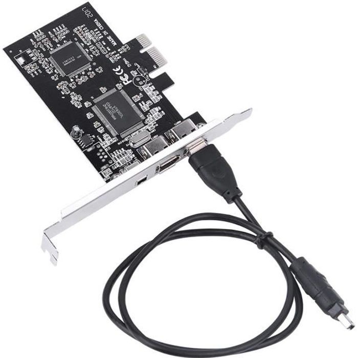 Carte PCIe Firewire pour Windows 10 contrôleur dadaptateur PCI Express IEEE 1394 4 ports (3 x 6 broches et 1 x 4 broches)