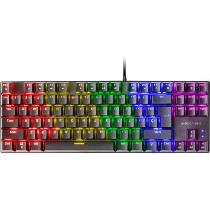 Mars Gaming Clavier H-Mech Compact TKL et Pavé Numérique, Éclairage RGB