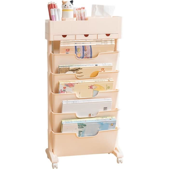 Bibliothèque Mobile Avec Roulettes, étagère Mobile De Grande