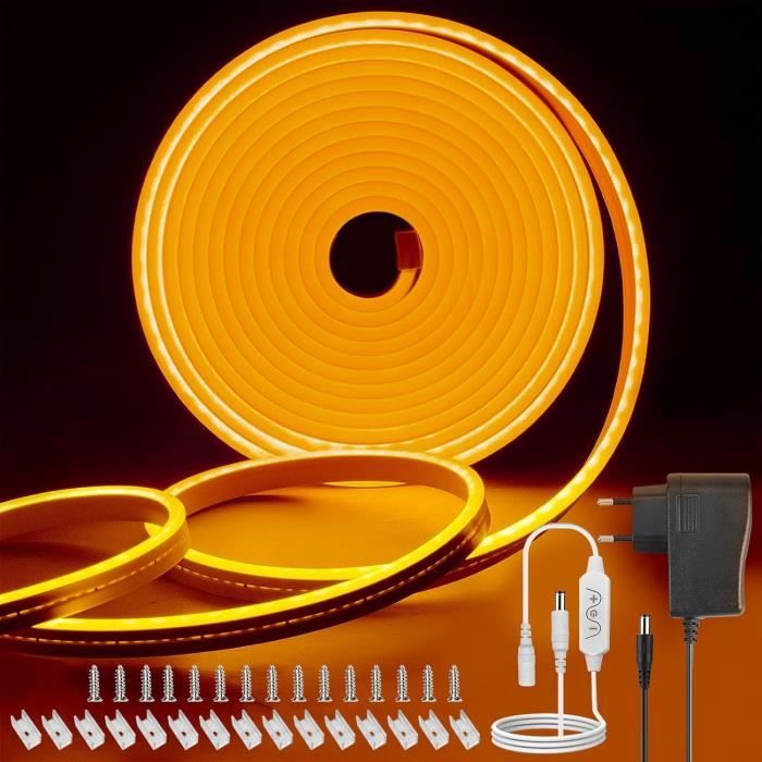 CILIENG Ruban LED Néon 5M, RGB Bande LED avec 360 LED, LED Ruban Lumineuse Flexible avec APP et Télécommande, Synchronisation de la Musique, Ambiance LED Multicolore pour la décoration de Noël, Fêtes