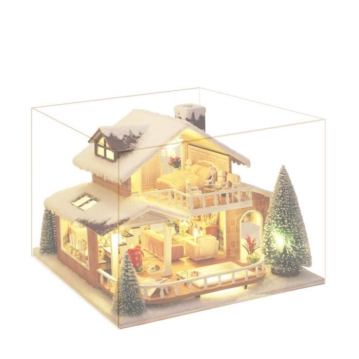 13€ sur bricolage cottage cadeau créatif maison modèle fait main M013 avec  cache-poussière gris - Maquette - Achat & prix