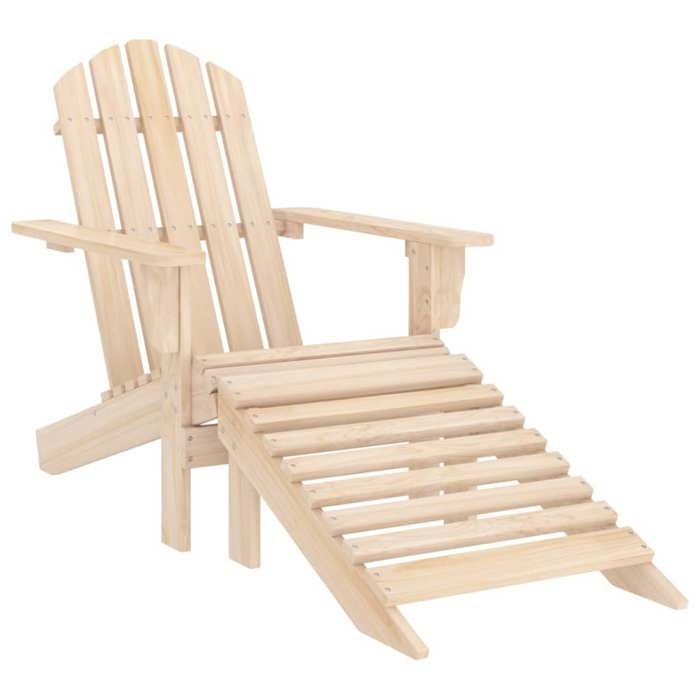 vidaXL Chaise de jardin Adirondack avec pouf - vue 3