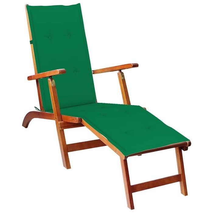 Vidaxl chaise longue avec table bois d'acacia