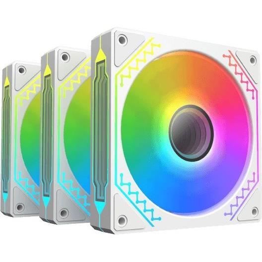XIGMATEK – Starz Pro Arctic (Blanc) (Pack de 3) – Ventilateurs 3x120mm A-RGB pour boitier PC
