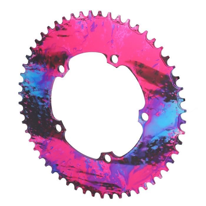 Plateau Vélo Single Speed 30 Dents - BCD 104 Mm - Alliage D'aluminium Anodisé Rouge - Dents Positives/négatives