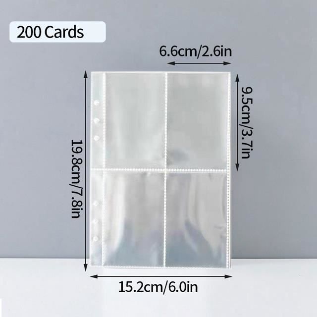 Album Photo A5 Avec Poches - 200 Emplacements Pour Photos 7,6 Cm - Couverture Noire, Pages Amovibles - Parfait Pour Collections Kpop, Souvenirs