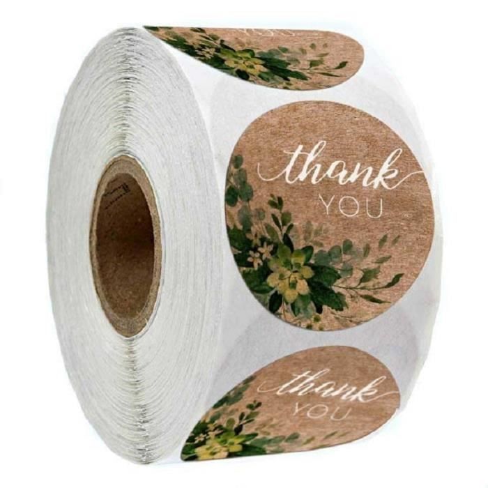 500pcs merci étiquette autocollant de cuisson rond étiquette auto