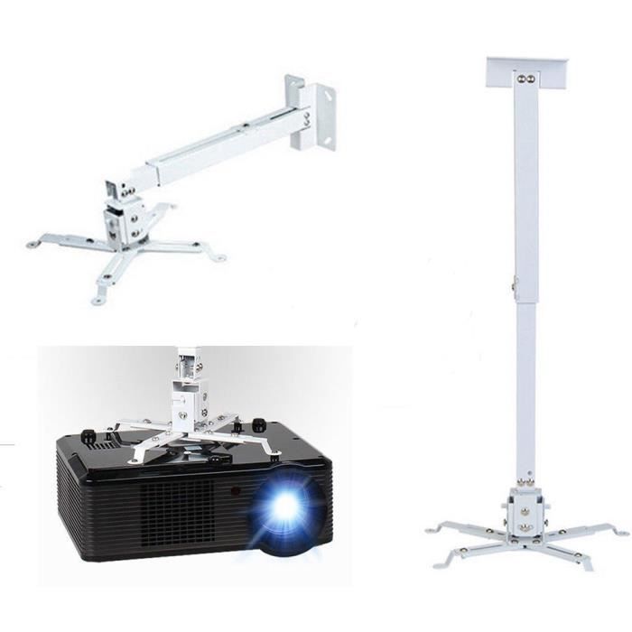 +/-15° Distance Plafond : 15 cm conecto Rotatif 360° Support Plafond pour Beamer/projecteur inclinable Blanc capacité de Charge : 13,5 kg 