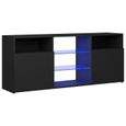 612NEUVES Meuble TV avec lumières LED - Living Banc TV Multifonction - Table pour Salon Unité murale Noir 120x30x50 cm-1