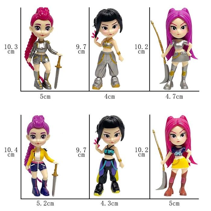 Jilijia Lot De 5 Figurines Rumi/Mira/Zoey En PVC – Mini Personnages Animés Pour Déco De Gâteau, Bureau Ou étagère – Cadeau Collector Pour Fans