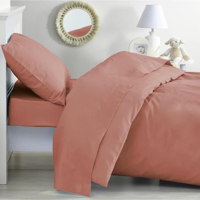 Taie d'oreiller satin 120 fils bleu jean