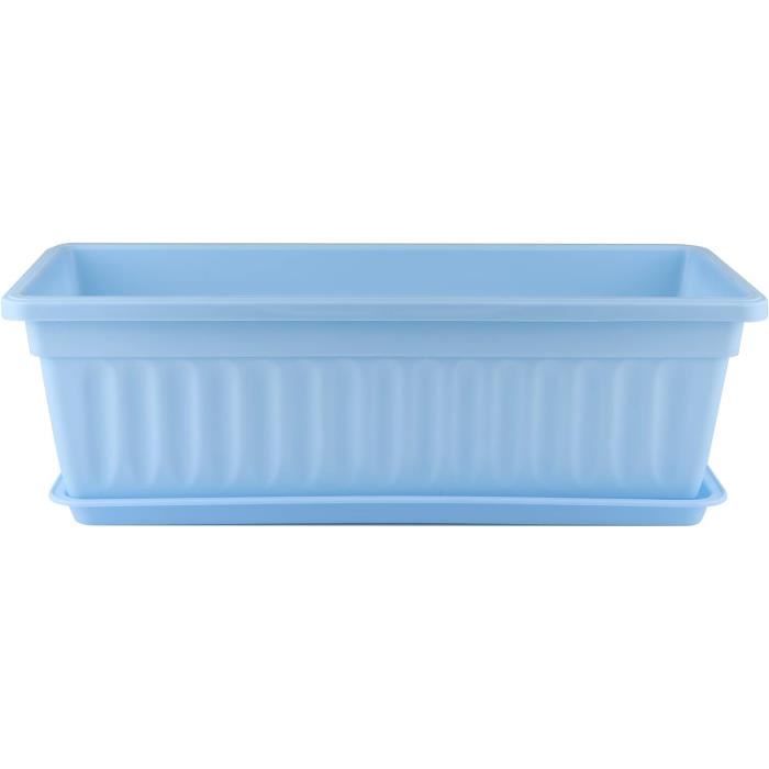 5x pots de fleurs rectangulaires avec Avec Plateau,22 x 9 x 8,5cm Jardinière de Rebord de Fenêtre avec Trou de Drainage,Petit Pot - Jardin