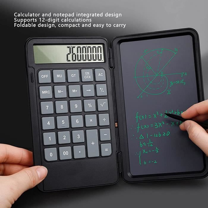 Acheter Calculatrice scientifique LCD à 10 chiffres: Tableau d'écriture  pliable, alimentation solaire et batterie – Parfait pour les étudiants, les  enseignants et le moteur.