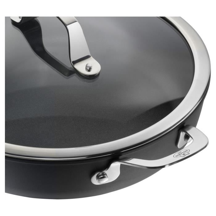 Sauteuse BALLARINI ALBA 28cm Avec Couvercle - Aluminium Antiadhésif Noir - Fabriquée En Italie