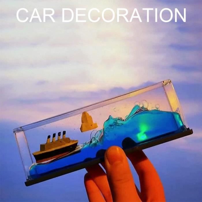 PUNELE Bouteille de dérive de fluide, bateau insubmersible, bateau de croisière, décoration de la maison, jouet (perle noire
