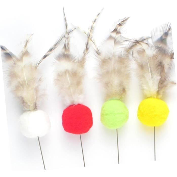 Lot De 4 Jouets Pour Chats Suspendus (Souris/Oiseaux) - Avec Bruitage Et Plumes, Sans Piles