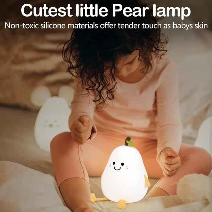 Veilleuse pour enfants, Poire, LED, Lampe pour enfants rechargeable par  USB