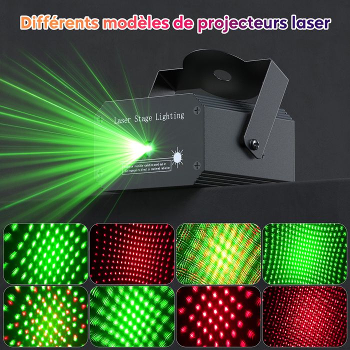 2 Projecteurs LED Effet Boule Disco - 1W, Lumière Colorée - Pour Fête, Bar, Scène - Support Inclus