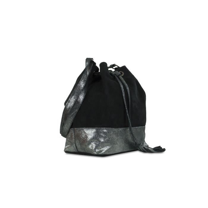 LENA CAVALLO NOELINE Sac Seau Bi Mati re En Cuir Noir Noir