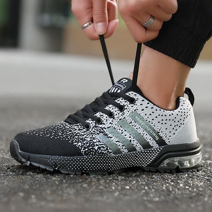 Baskets mixtes AIR Gris résistant à l'usure, antidérapantes et  amortissantes