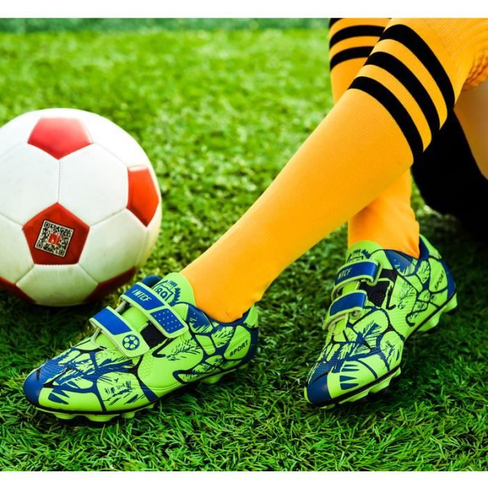 AY™ Chaussures de football antidérapantes et respirantes pour enfants,  baskets de football à longues pointes FG - vert - Cdiscount Sport