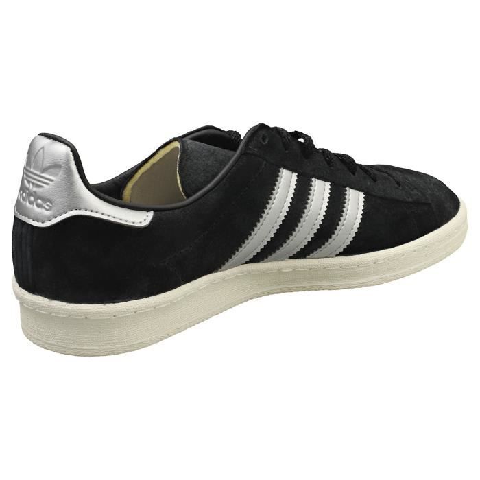 Baskets adidas CAMPUS 80S Homme Daim et Synthetique Lacets Noir Blanc